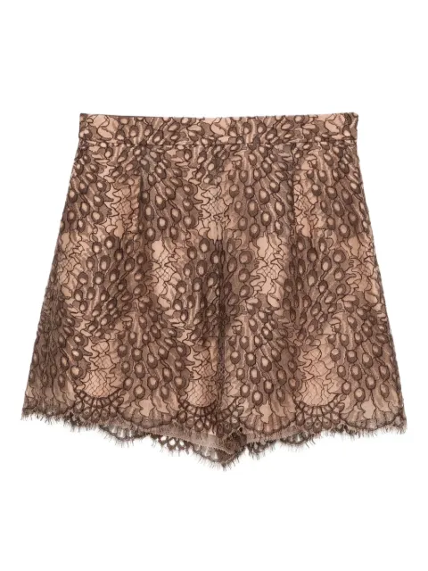 SHIATZY CHEN Scape-of-Curve lace-print shorts Brown 658083