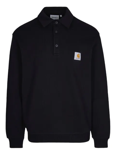 Carhartt WIP logo-patch cotton polo shirt Black I035532