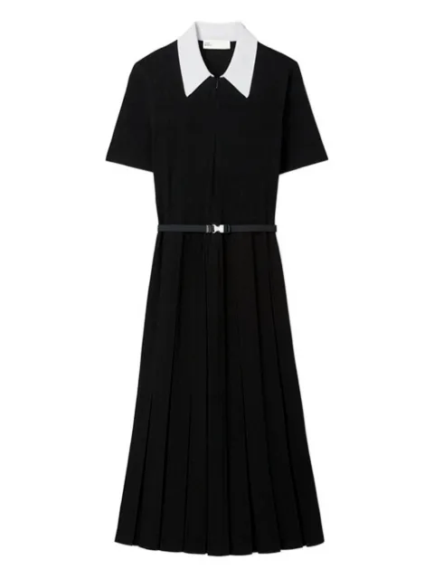 Tory Burch T Monogram pleated dress Black 170790