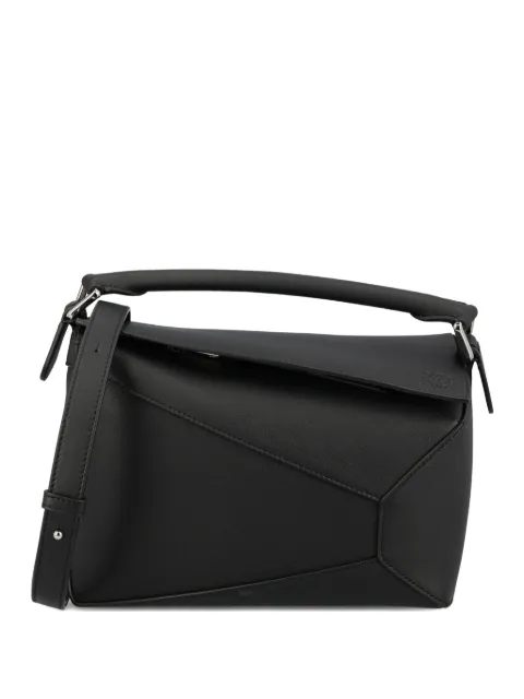 LOEWE small Puzzle leather tote bag Black A510P60XAC