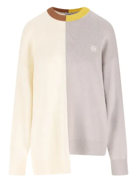 LOEWE colour-block asymmetric sweater Grey S540Y14KGN