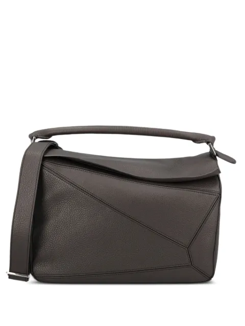LOEWE large Puzzle leather tote bag Grey B510PNLX03