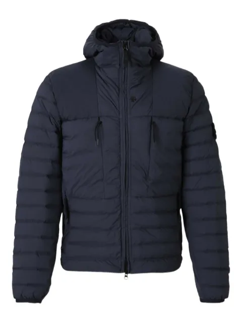 Stone Island logo-patch quilted jacket Blue K2S154100020S0183