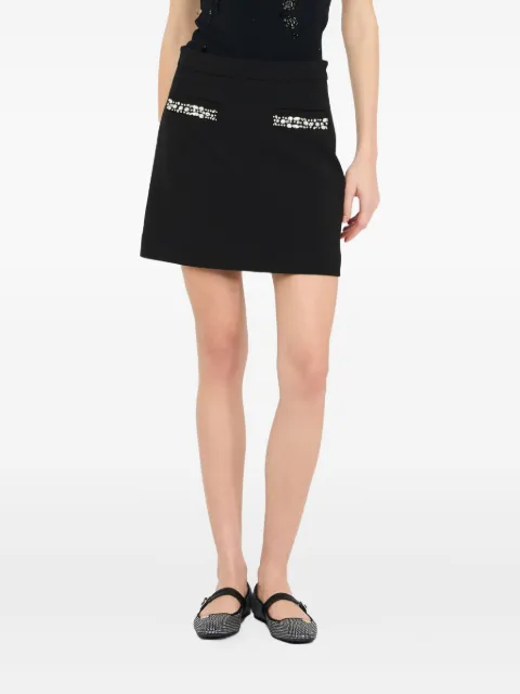 LIU JO rhinestone pocket mini skirt Black CF5359T252722222