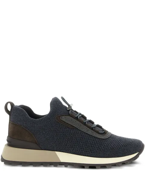 Brunello Cucinelli knitted suede sneakers Grey MZ60G3074C2803
