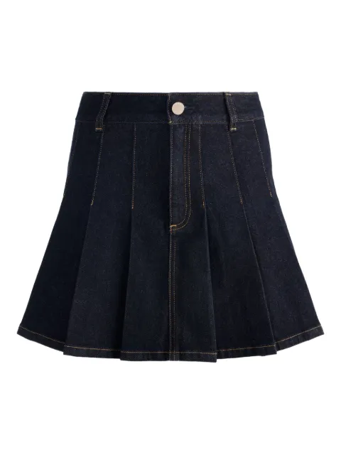 alice + olivia Suzie pleated denim mini skirt Blue CD509301311
