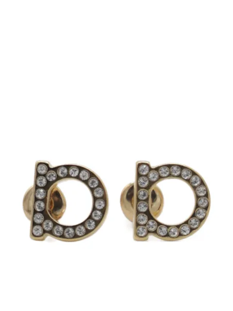 Ferragamo Gancini crystal-embellished earrings Gold 760123