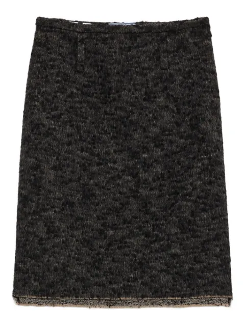 Prada triangle-logo tweed skirt Black P104ZGSOOO171S