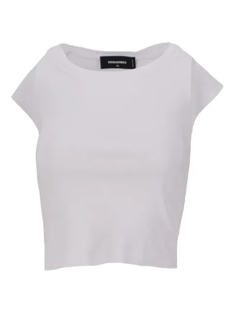 DSQUARED2 ribbed T-shirt White S75GD0483D20021