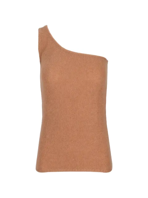 LA ROSE one-shoulder knitted top Brown 1223