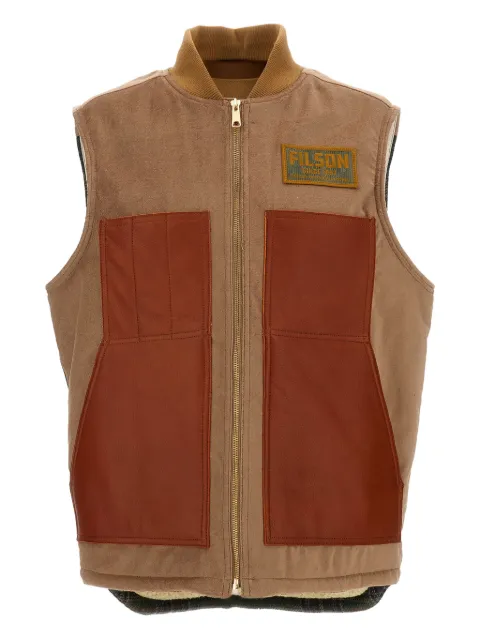 Junya Watanabe MAN logo-patch gilet Neutrals WPV0020511