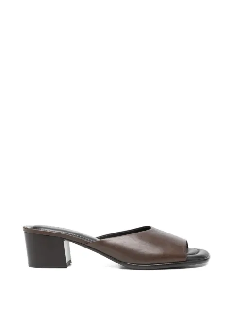 LEMAIRE square-heeled mules 55 mm in leather Brown FO0257LL0078