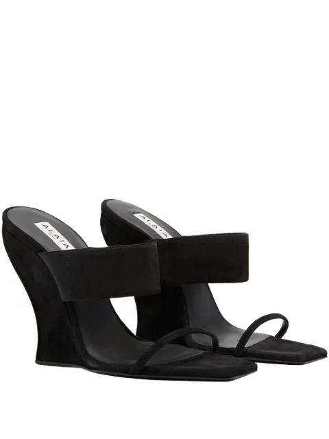 Alaïa wave mules in suede Black AA3S3005C0H53