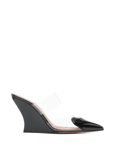 Alaïa Le Cœur wedge mules in patent leather Black AA3M3005CK150