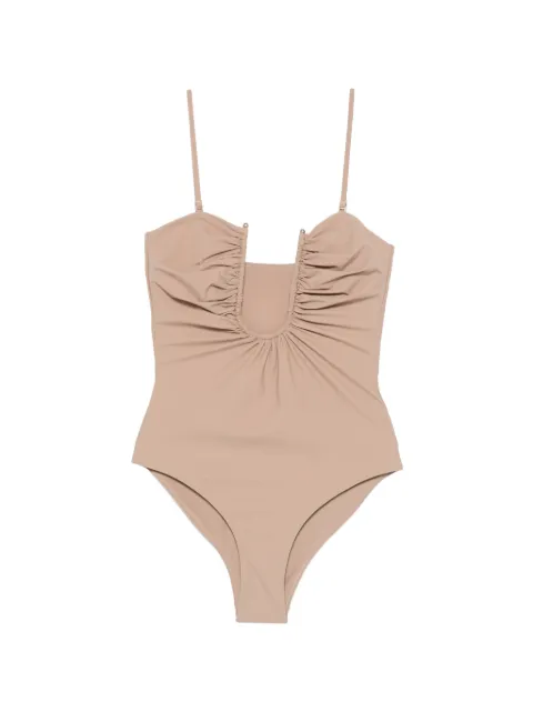 Christopher Esber ruched one-piece swimsuit Neutrals 24047072