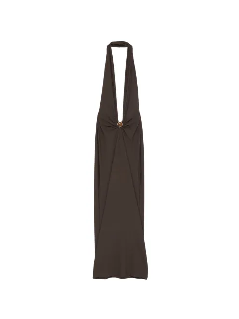 Christopher Esber ruched halterneck midi dress Brown 25047364