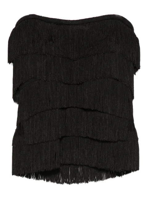 Norma Kamali fringed strapless tank top Black ST2276PF003001
