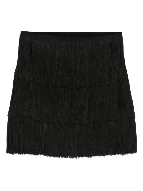 Norma Kamali fringed mini skirt Black ST223SPFA21001