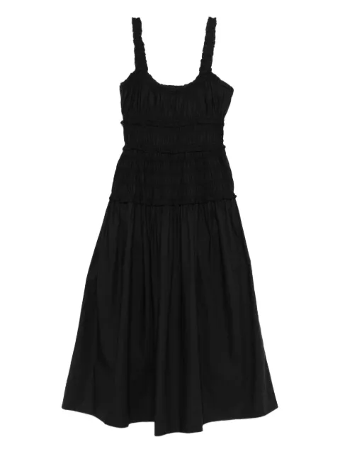 DÔEN Marianne shirred scoop-neck midi dress Black 2702426