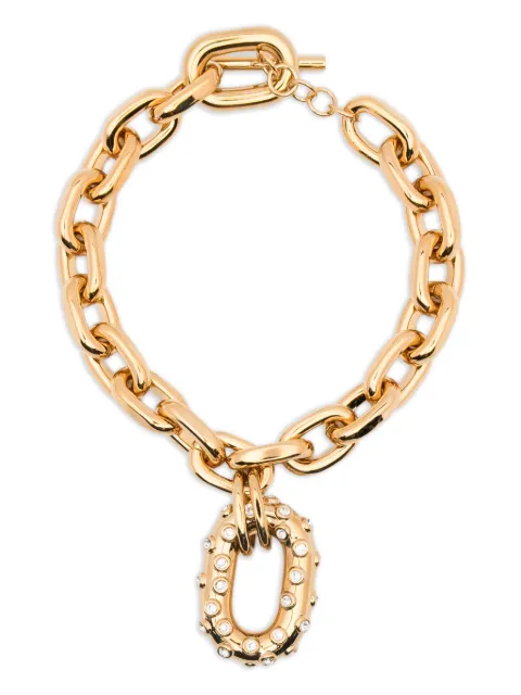 Rabanne crystal-embellished chain necklace Gold 26PBB0015MET857