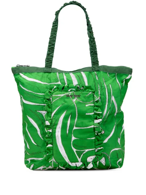 Miu Miu Pre-Owned 2010-2025 Canvas Printed Ivy tote bag Green 8LU0PPKIOO997Q0F