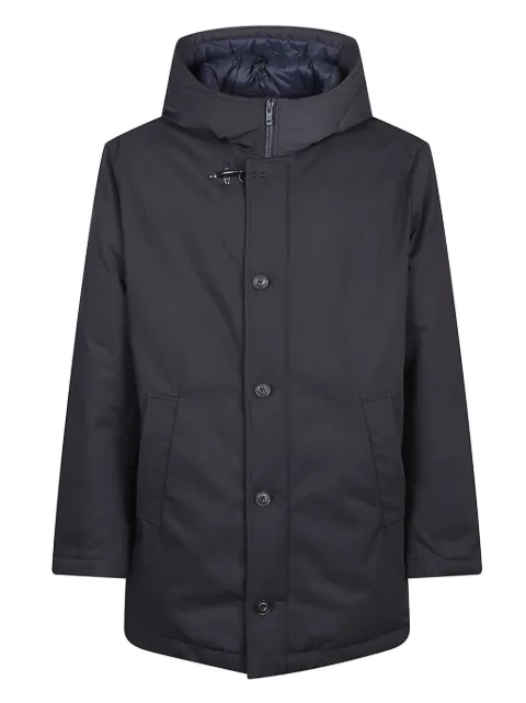 Fay button-fastening hooded jacket Blue NAM36510130XLB
