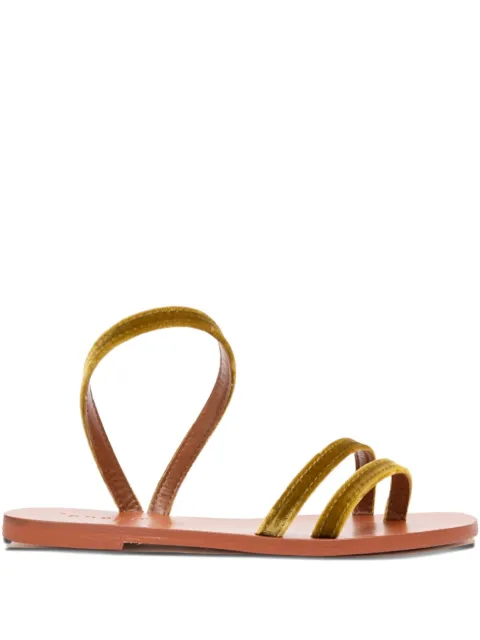 LANAPO velvet double-strap sandals Green PIETRASANTA