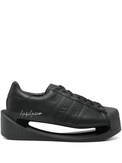 Y-3 platform leather trainers Black JS2467