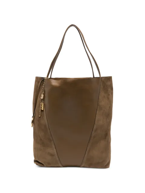 Chloé large Spin leather tote bag Brown CH26SS810Q76