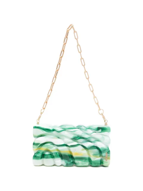 Cult Gaia Aura marbled clutch bags Green CL3242AC2160
