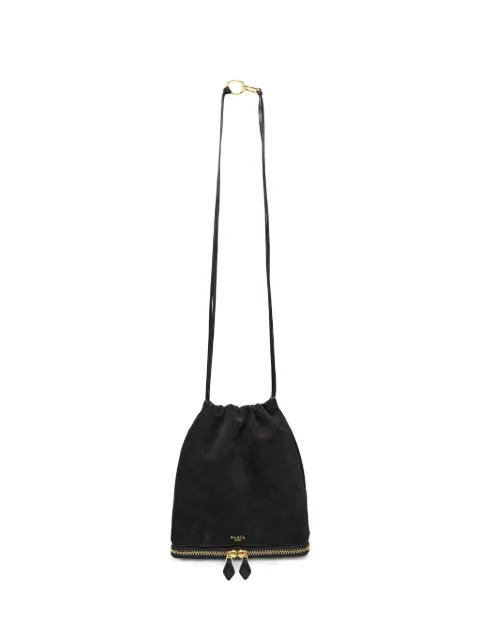 Alaïa small Le Pochon suede clutch bag Black AA1L2029CA577