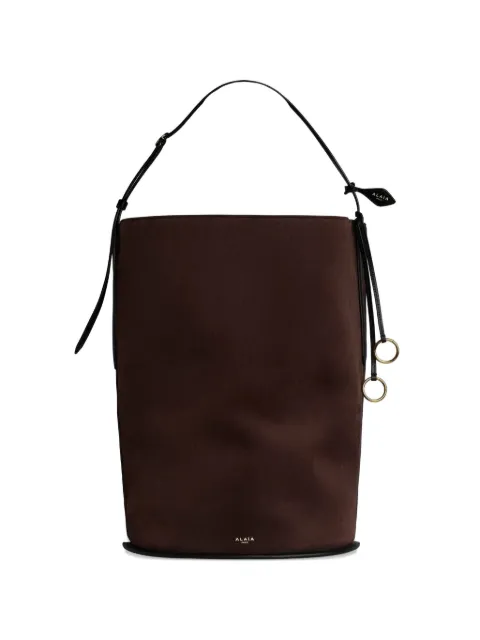 Alaïa large Hip suede bucket bag Brown AA1L6006CA577