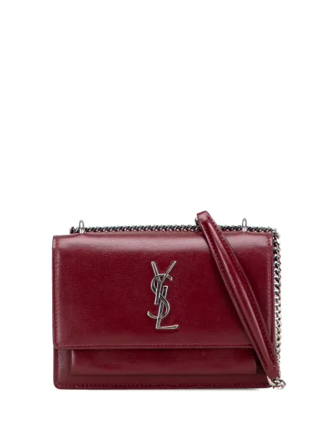 Saint Laurent Pre-Owned 2017 Calfskin Monogram Sunset Chain Wallet crossbody bag Red 0JL1M09TH3YO1YO0