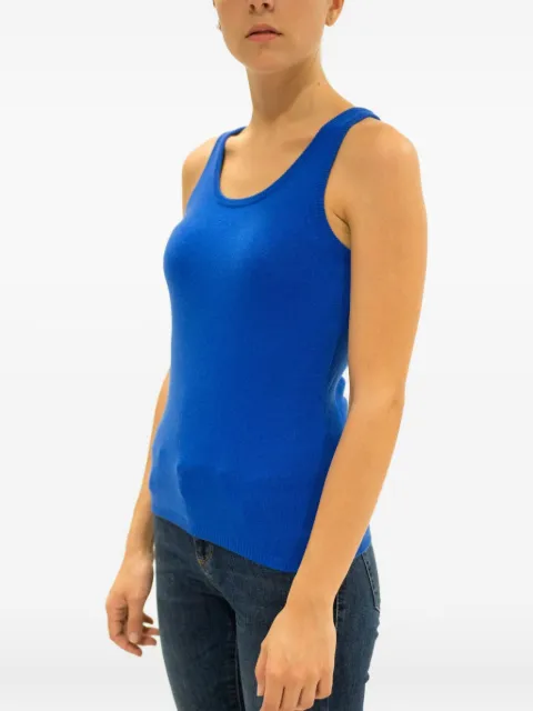 LA ROSE scoop-neck knitted tank top Blue GDC22806C
