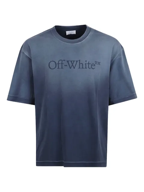 Off-White ombre-effect logo T-shirt Blue OMAA120F25JER00P4343