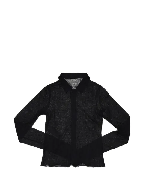 Ann Demeulemeester jacquard slim fit jersey shirt Black B0013581FA619