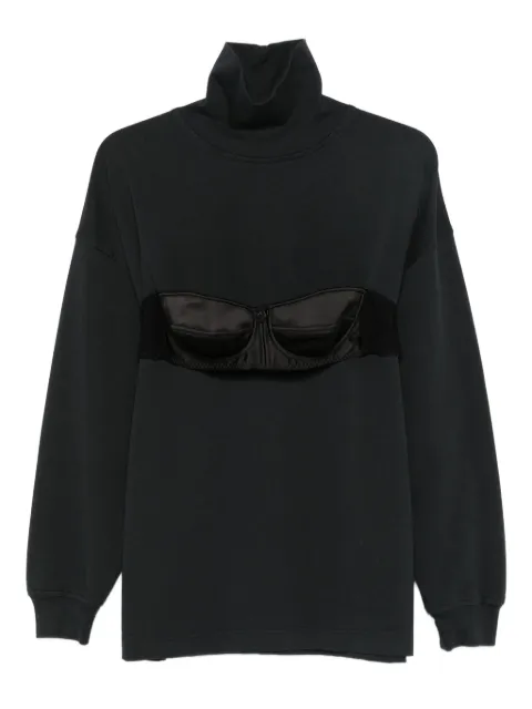 Vaquera bra-overlay high-neck sweater Black VAQ10T020