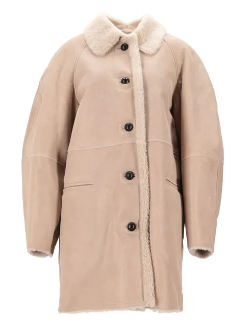 ISABEL MARANT Berthie buttoned coat Neutrals MA0452FAC3A03I