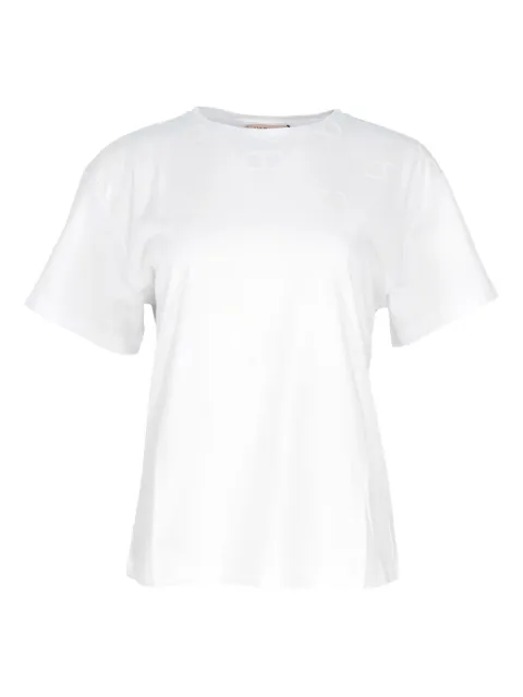 TWINSET Oval T flock print T-shirt White 252TP205500001