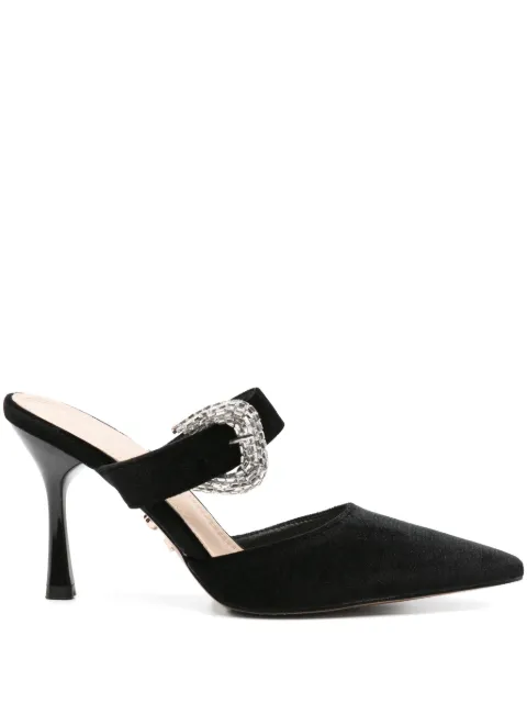 TWENTY FOURHAITCH buckle-strap heeled mules Black S0012