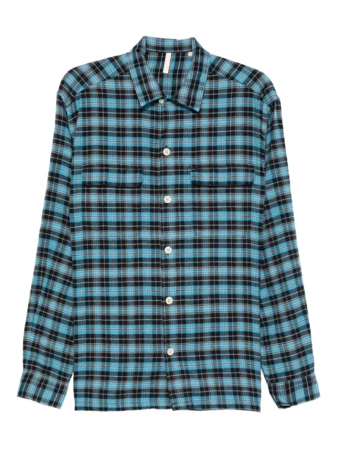 Sunflower pocket checked shirt Blue 1269POCKETSHIRT