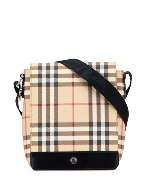 Burberry Pre-Owned 2003 House Check Canvas Flap crossbody bag Brown UHAMZP78NT4LI1BJ