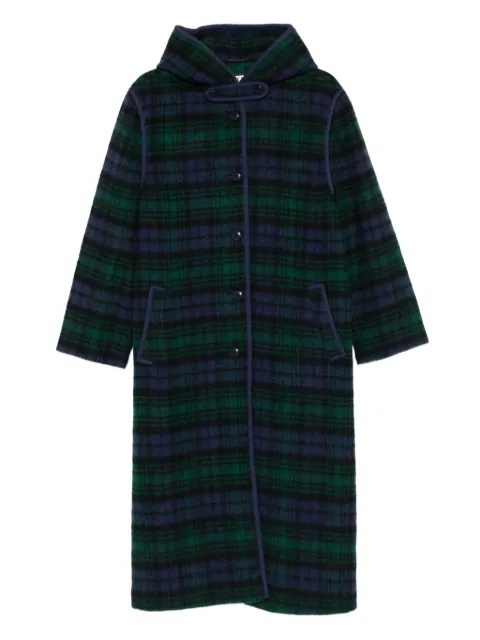A.N.G.E.L.O. Vintage Cult 1970s checked hooded coat Blue AN420VT