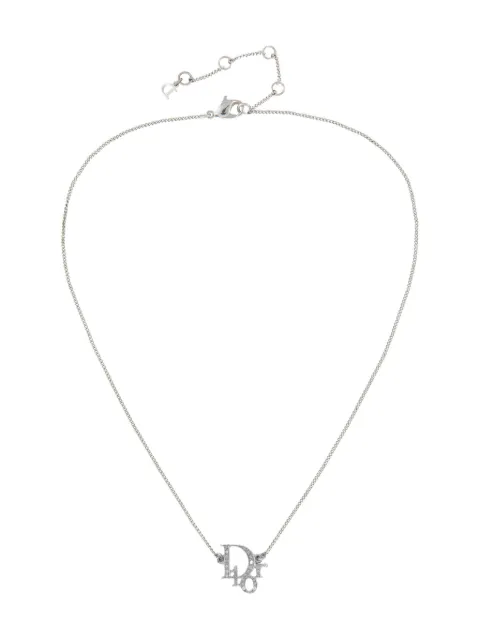 Christian Dior Pre-Owned 1990s logo-pendant necklace Silver NL025566