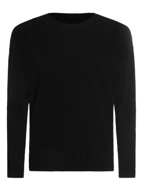 Homme Plissé Issey Miyake plissé long-sleeved T-shirt Black HP58JK521