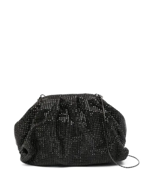 TWENTY FOURHAITCH Petra crystal-embellished clutch bag Black LB10093