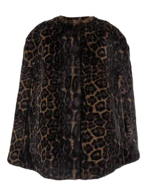 Apparis leopard-print cape Brown F5CT337