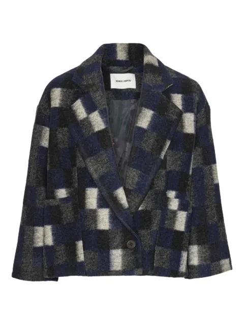 Henrik Vibskov brushed square-pattern jacket Black AW25KEYF612