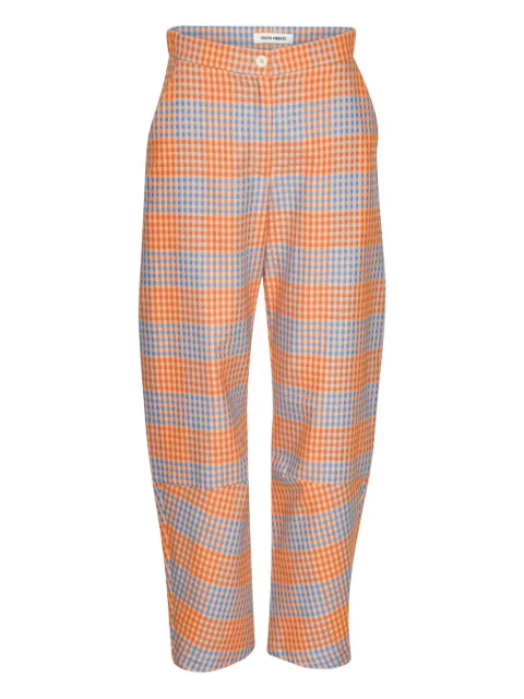 Henrik Vibskov checked trousers Orange AW25KEYF504