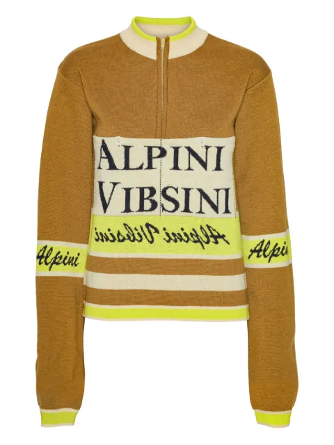 Henrik Vibskov half-zip lettering sweater Brown AW25KEYF707